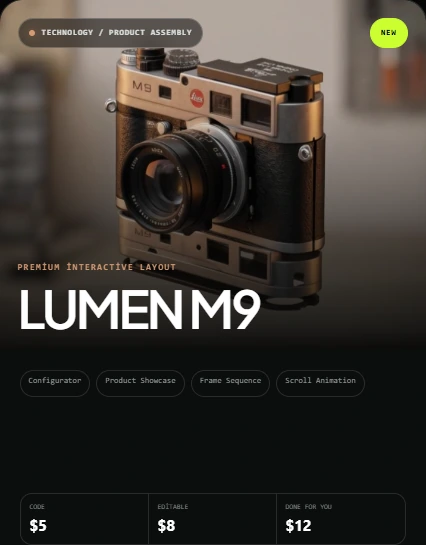 LUMEN M9 product assembly layout