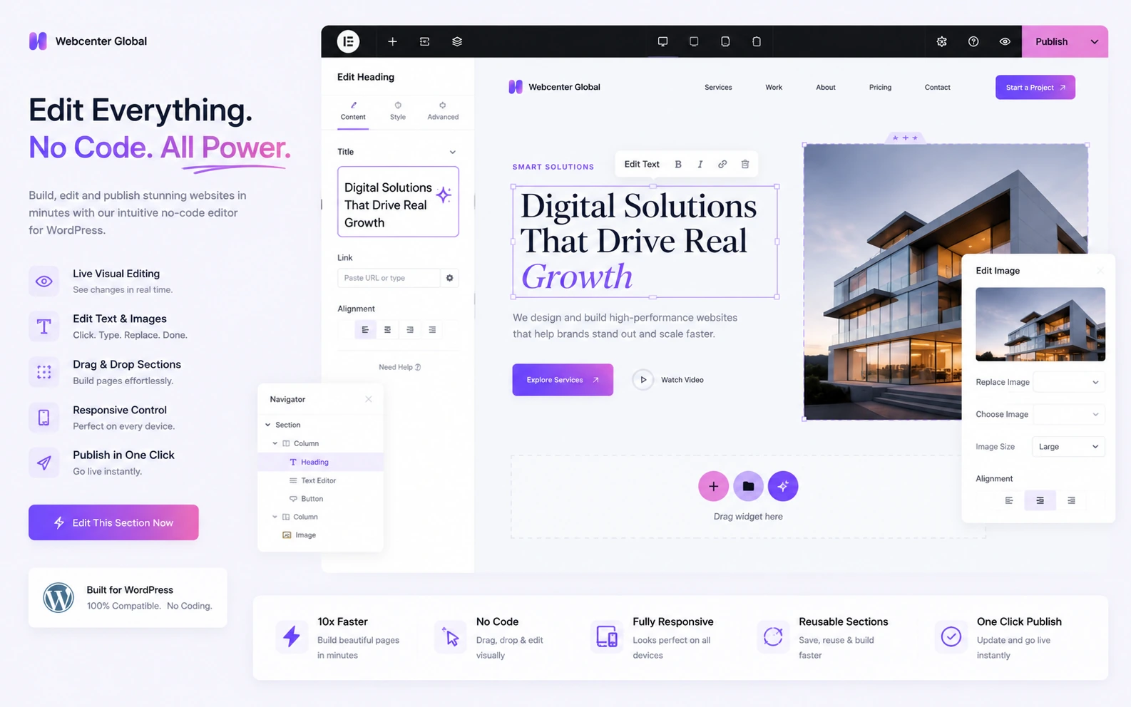 Editable WordPress website section