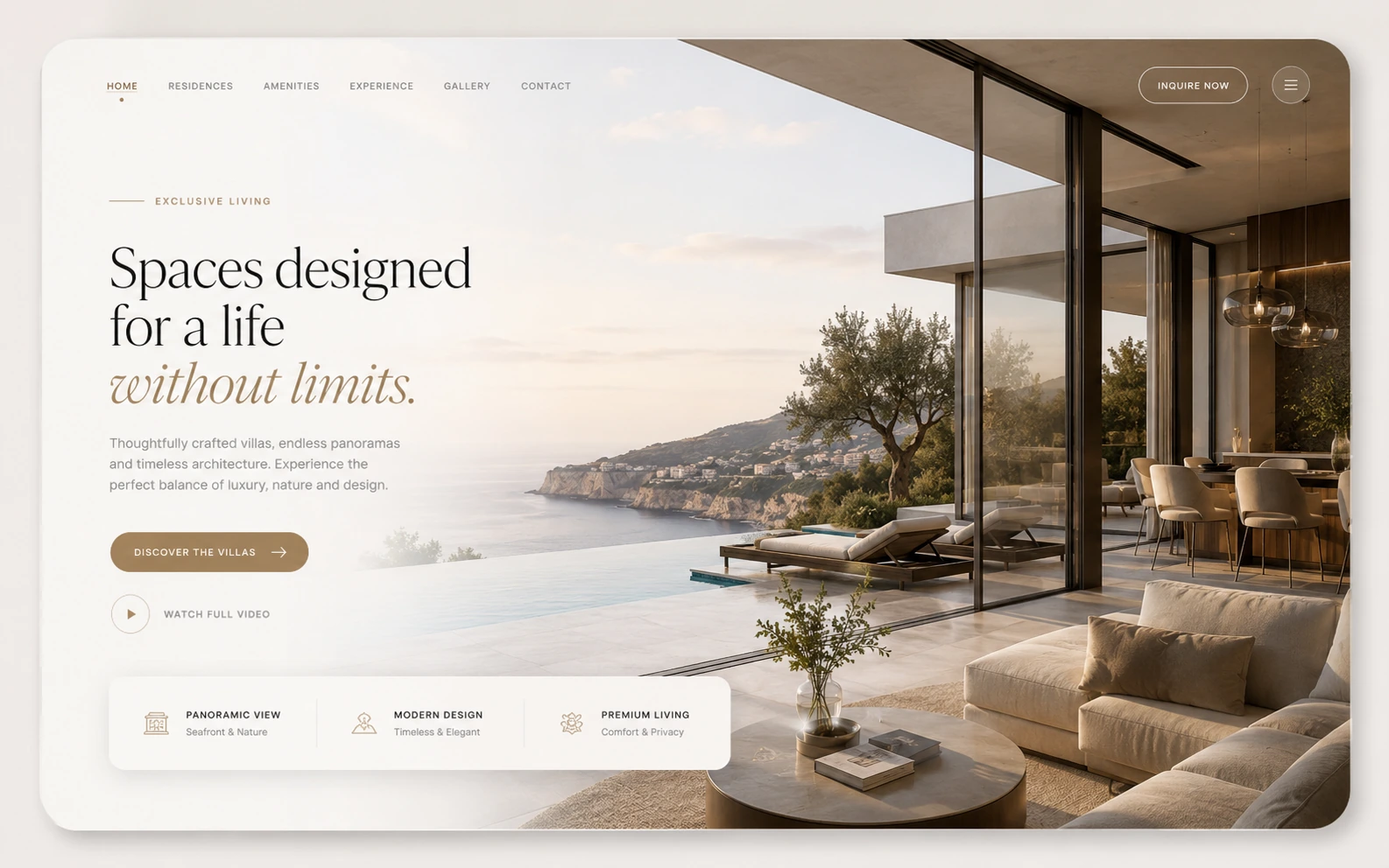 Bright premium real estate website